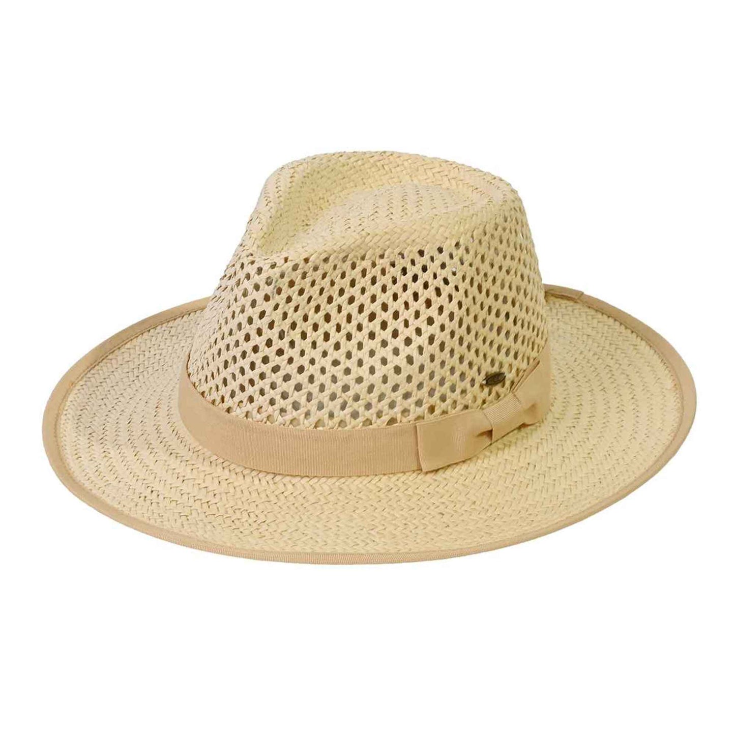 Open Weave Bow Trim Panama Hat