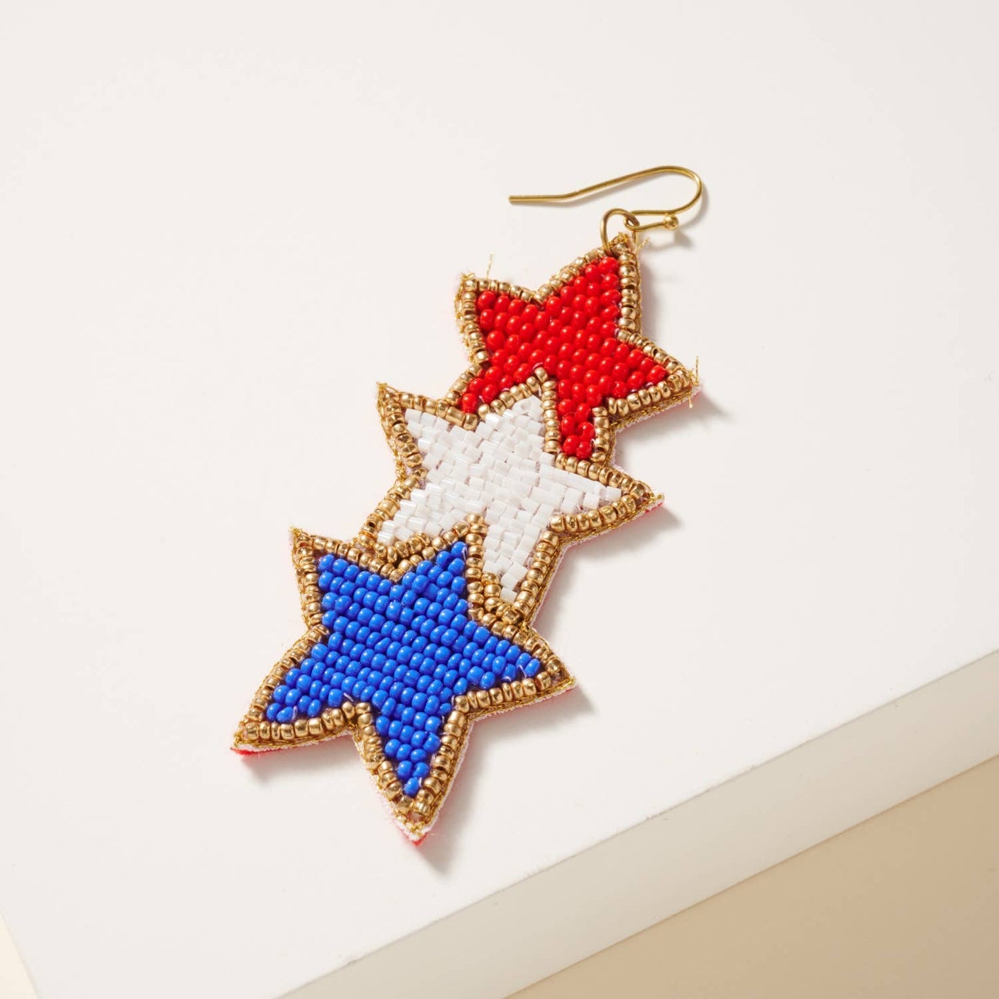 USA Stars Seed Beaded Earrings