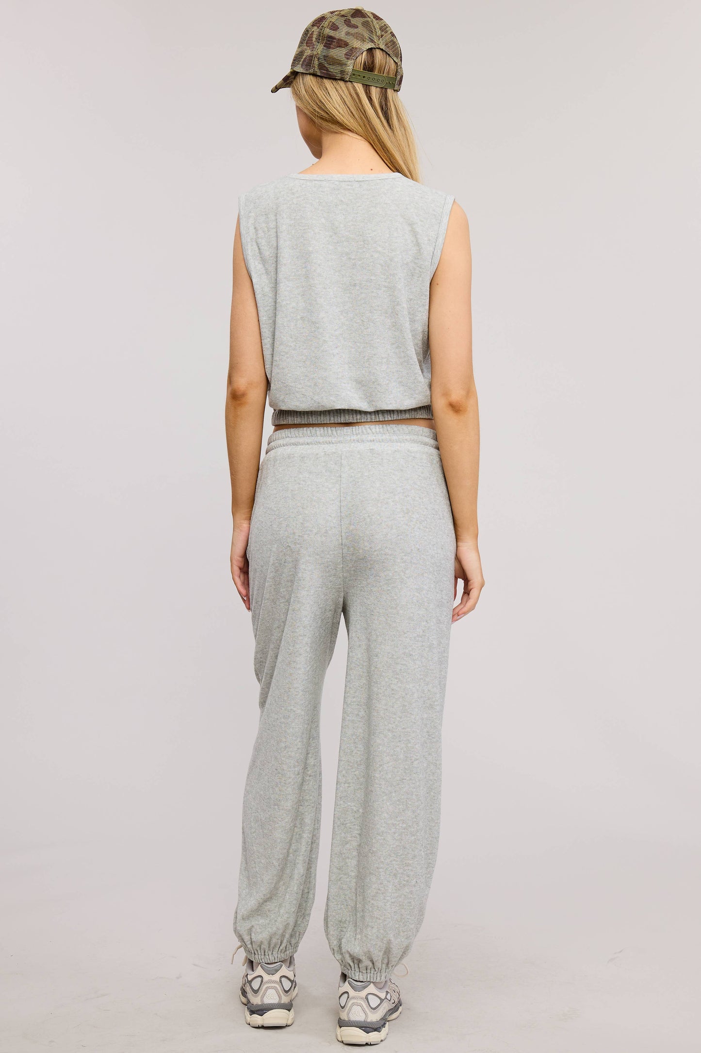 Terry Knit Tank and Jogger Sweatpants Matching Set