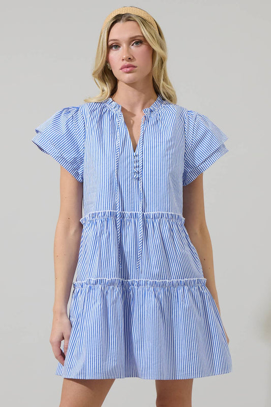 Blues Empire Tiered Mini Dress