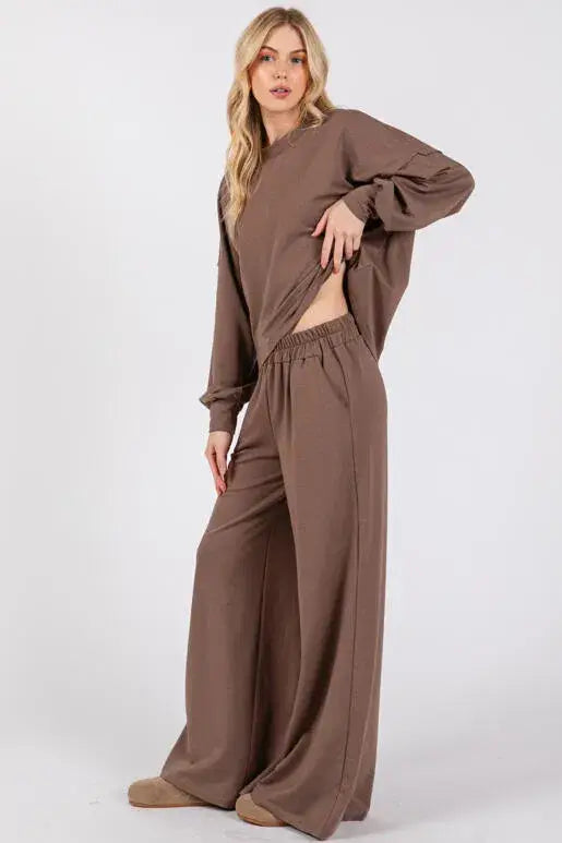 Terry Wide Leg Pants