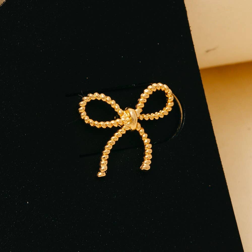 Ribbon Bow Stud Earrings