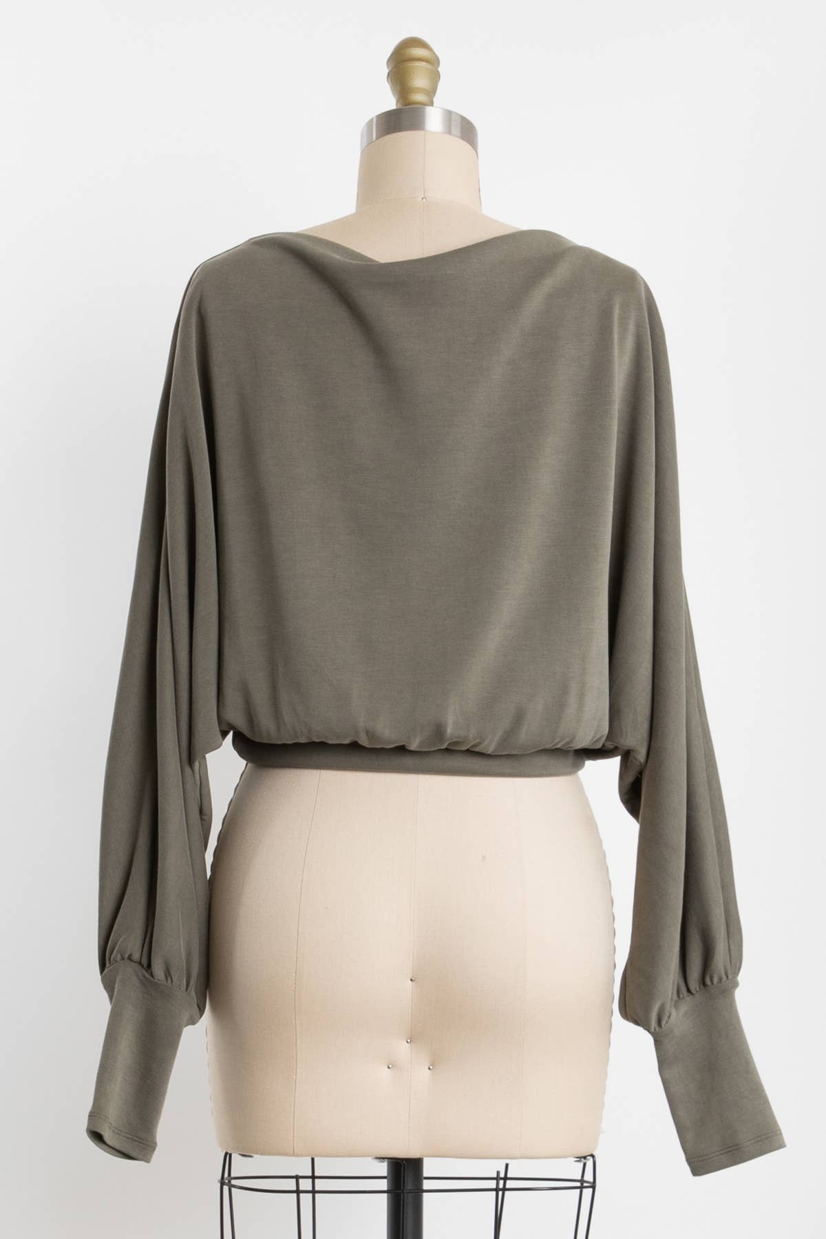 Jersey Boat Neck Long Sleeve Top