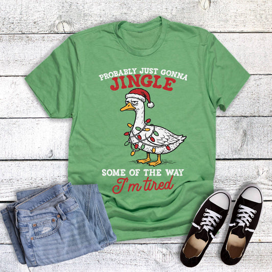 Christmas Jingle Tired Goose Graphic Tee
