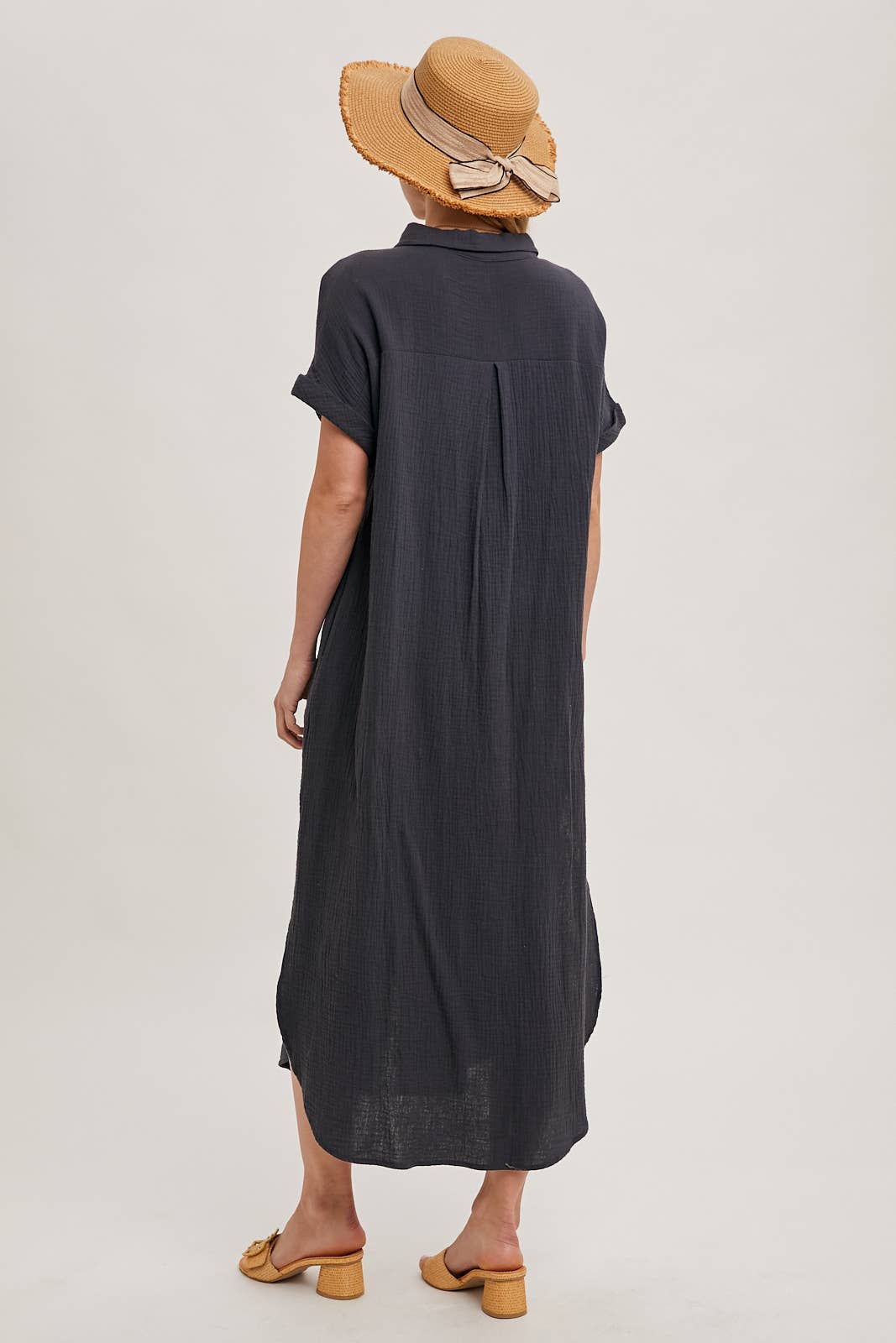 BUTTON UP MAXI SHIRT DRESS