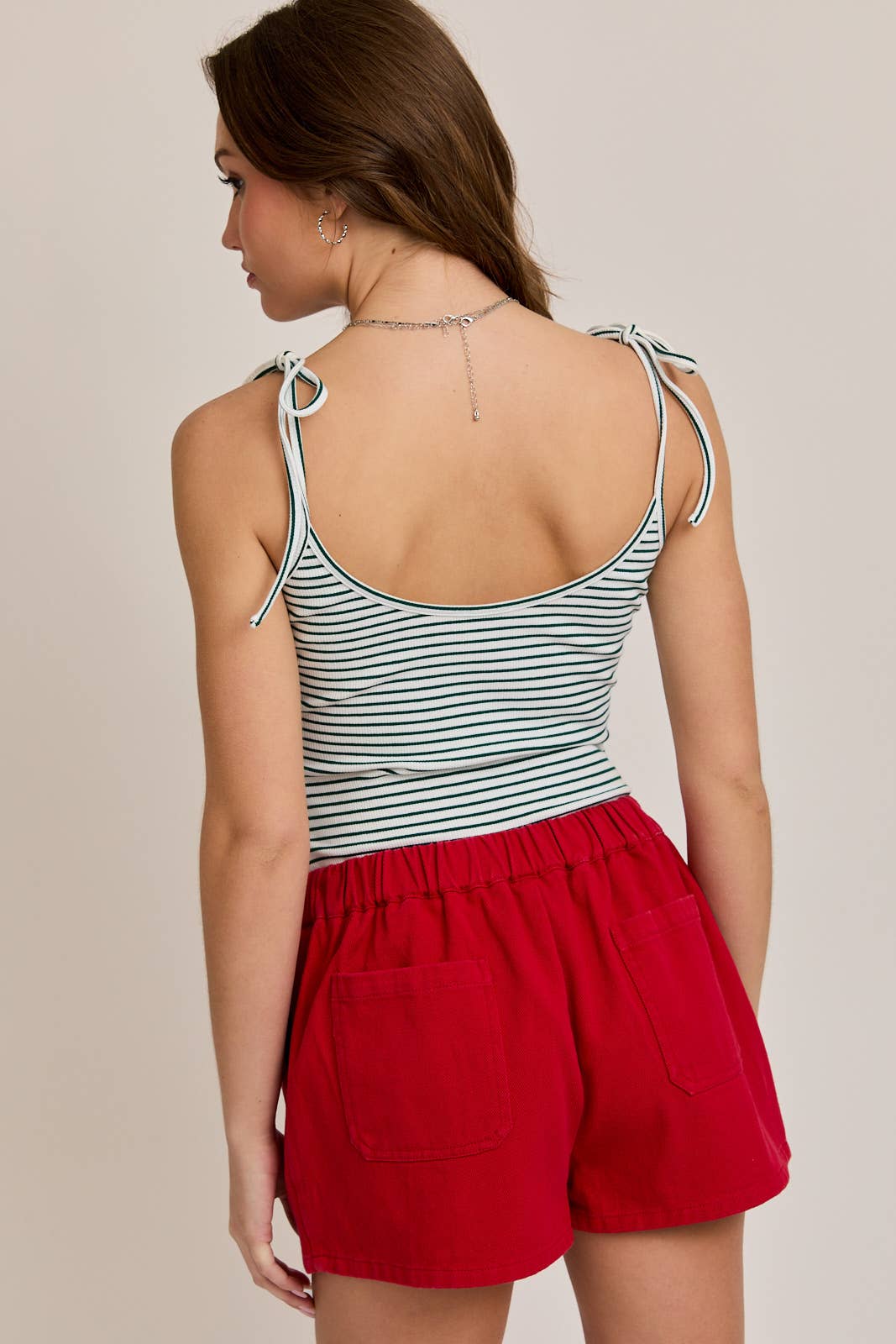 SHOULDER TIE SPAGHETTI BODYSUIT