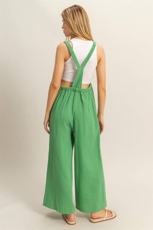 Double Gauze Pocket Overall Jumpsuit