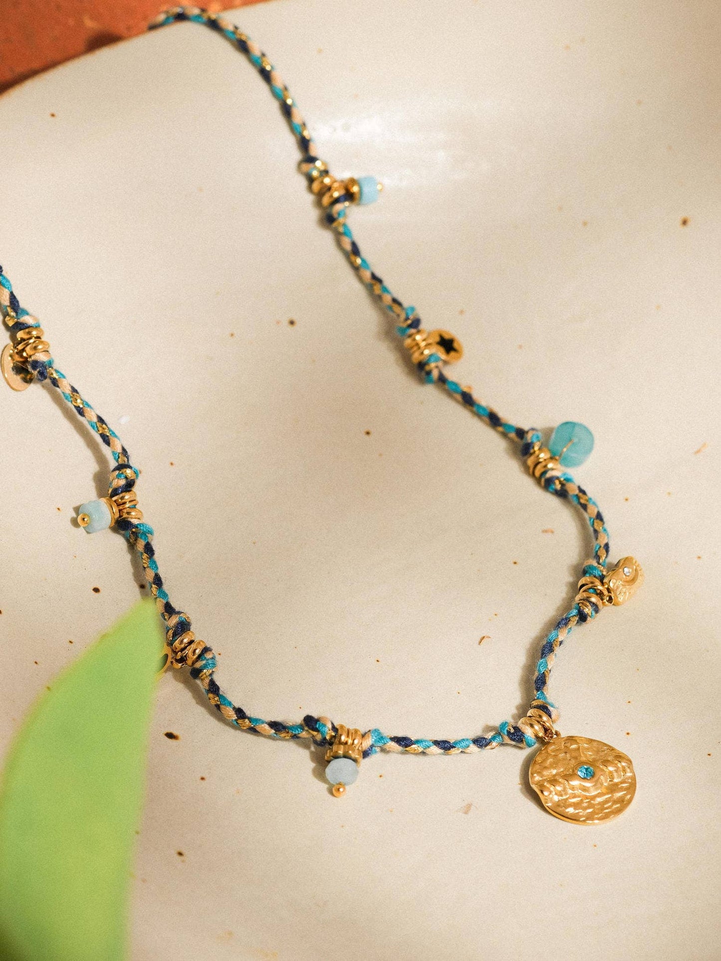 Indina Boho Charm Braided Necklace