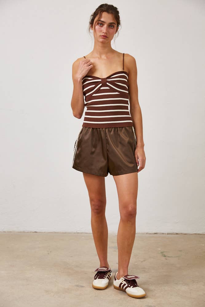 Striped Removable Strap Tank Top