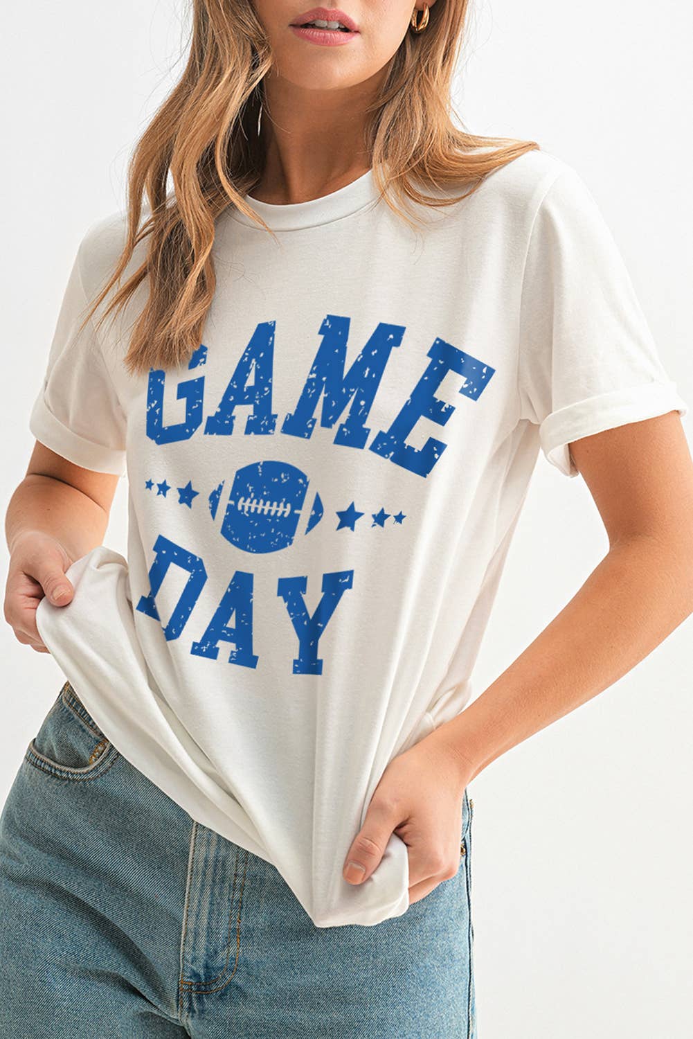 GAME DAY Letter Rugby Football Graphic T-Shirt
