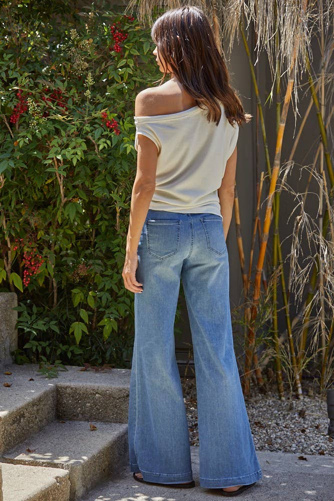 Good Times One Shoulder Round Neck Sleeveless Top