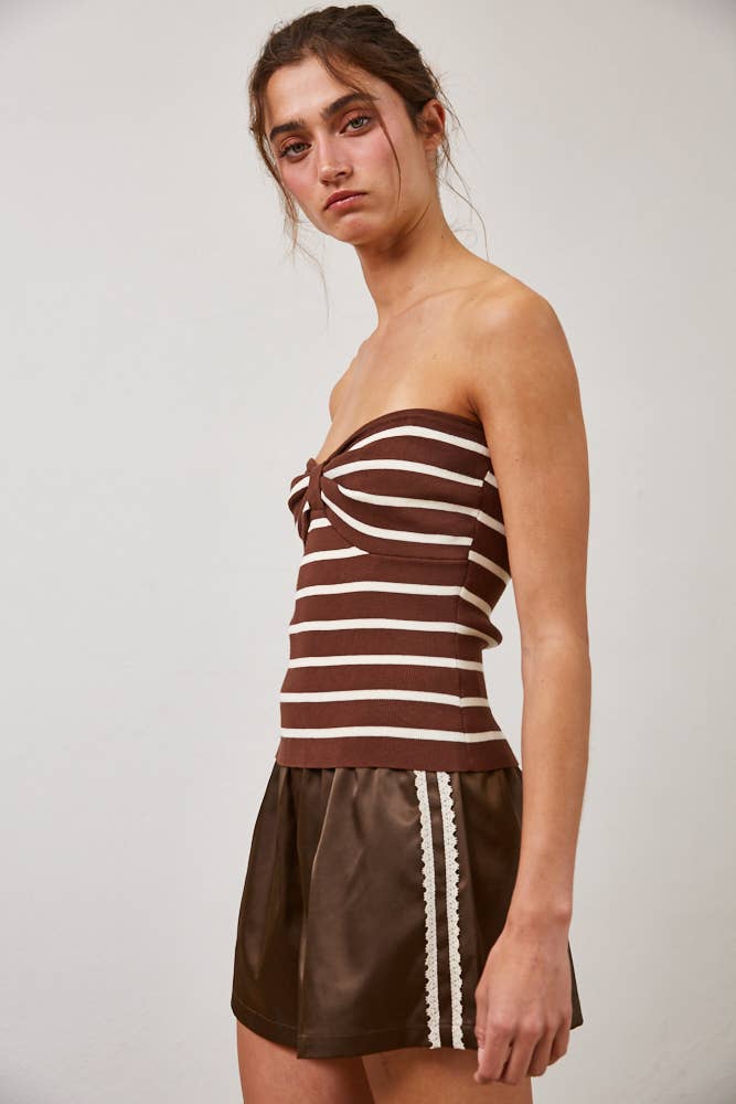 Striped Removable Strap Tank Top