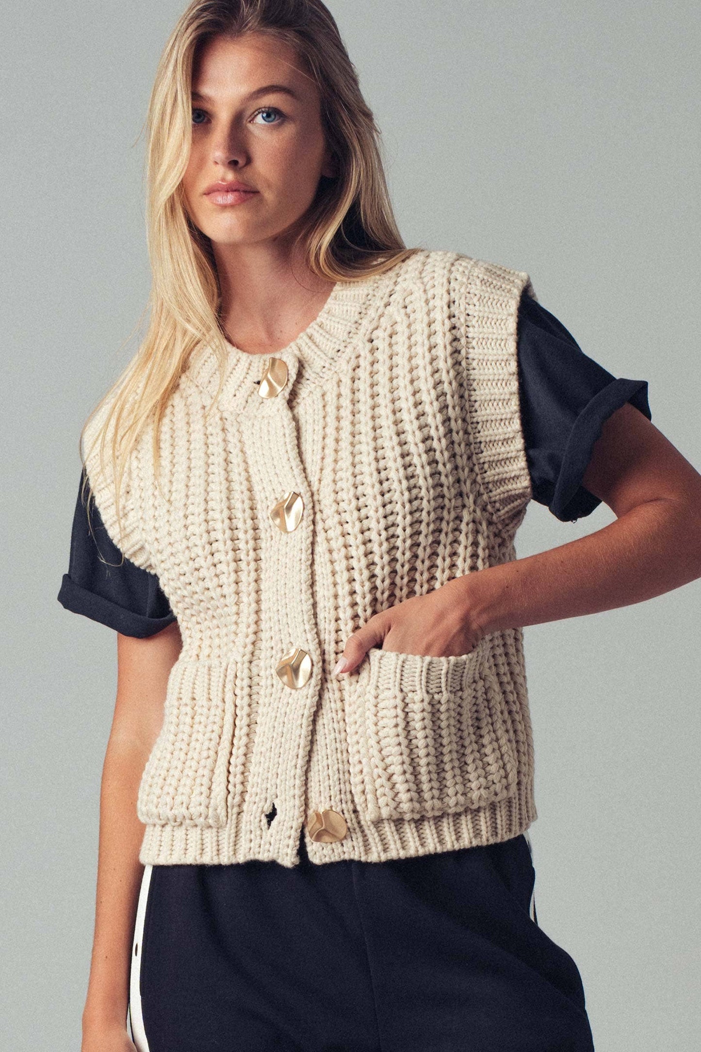 Chunky Knit Sweater Vest