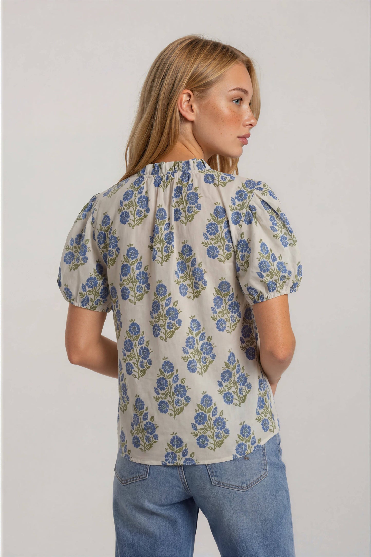 FLORAL PUFF SLEEVE TOP