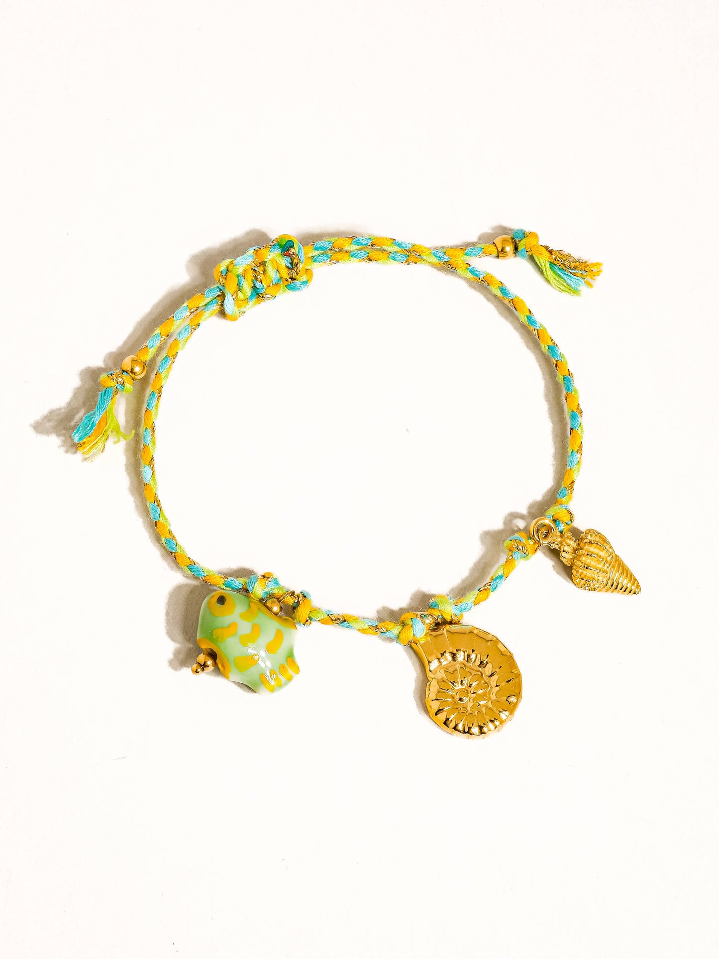 18K Gold Non-Tarnish Summer Rope Charm Bracelet