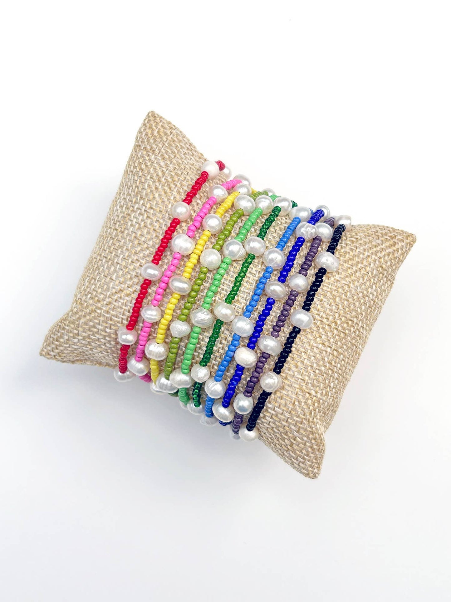 Bailey Handmade Colorful Pearl Seed Bead Bracelets Gold Fill