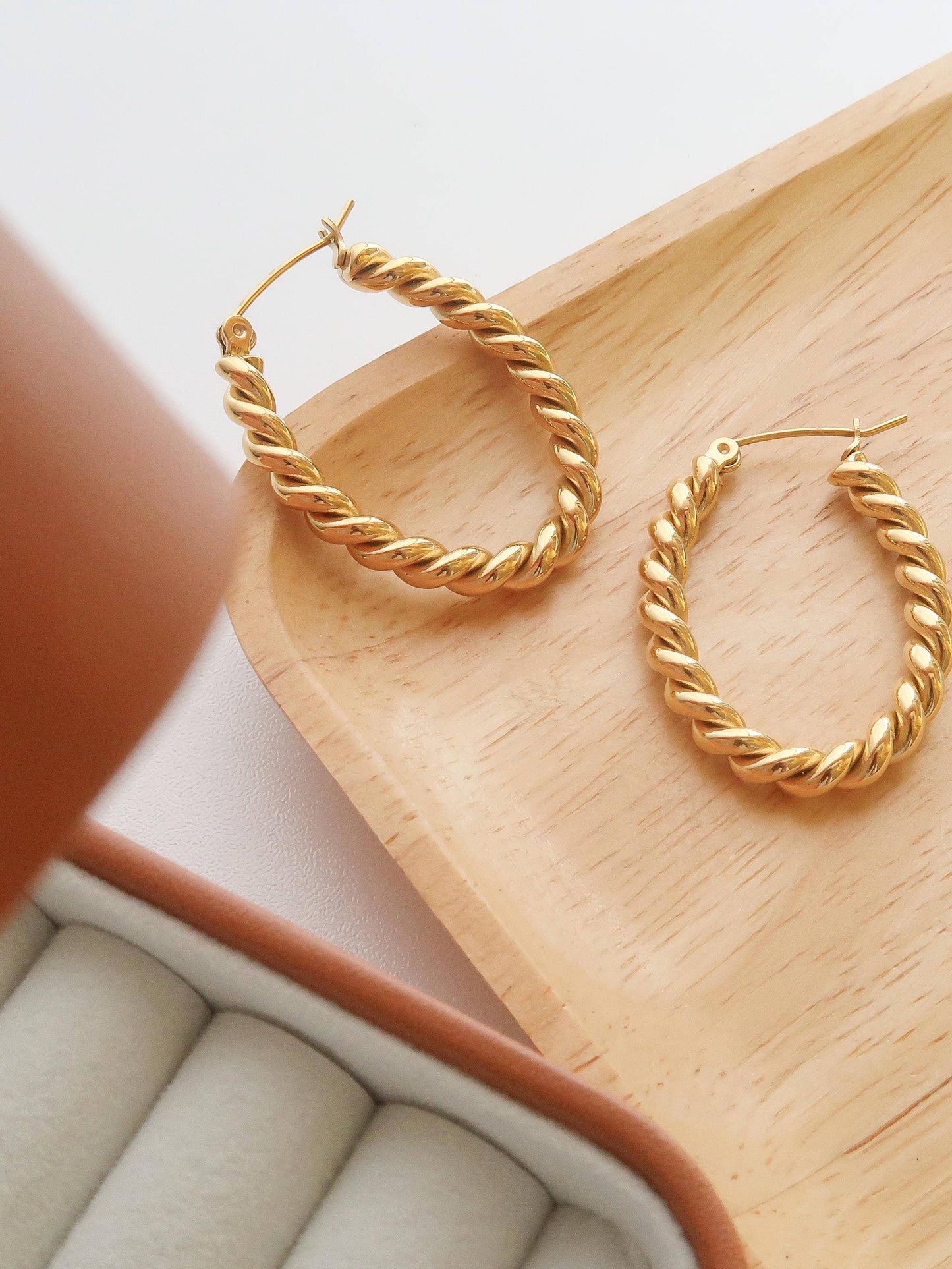 Brook Gold Braided Hoop Earring