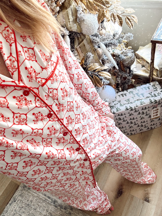 Red Toile Pajama Set