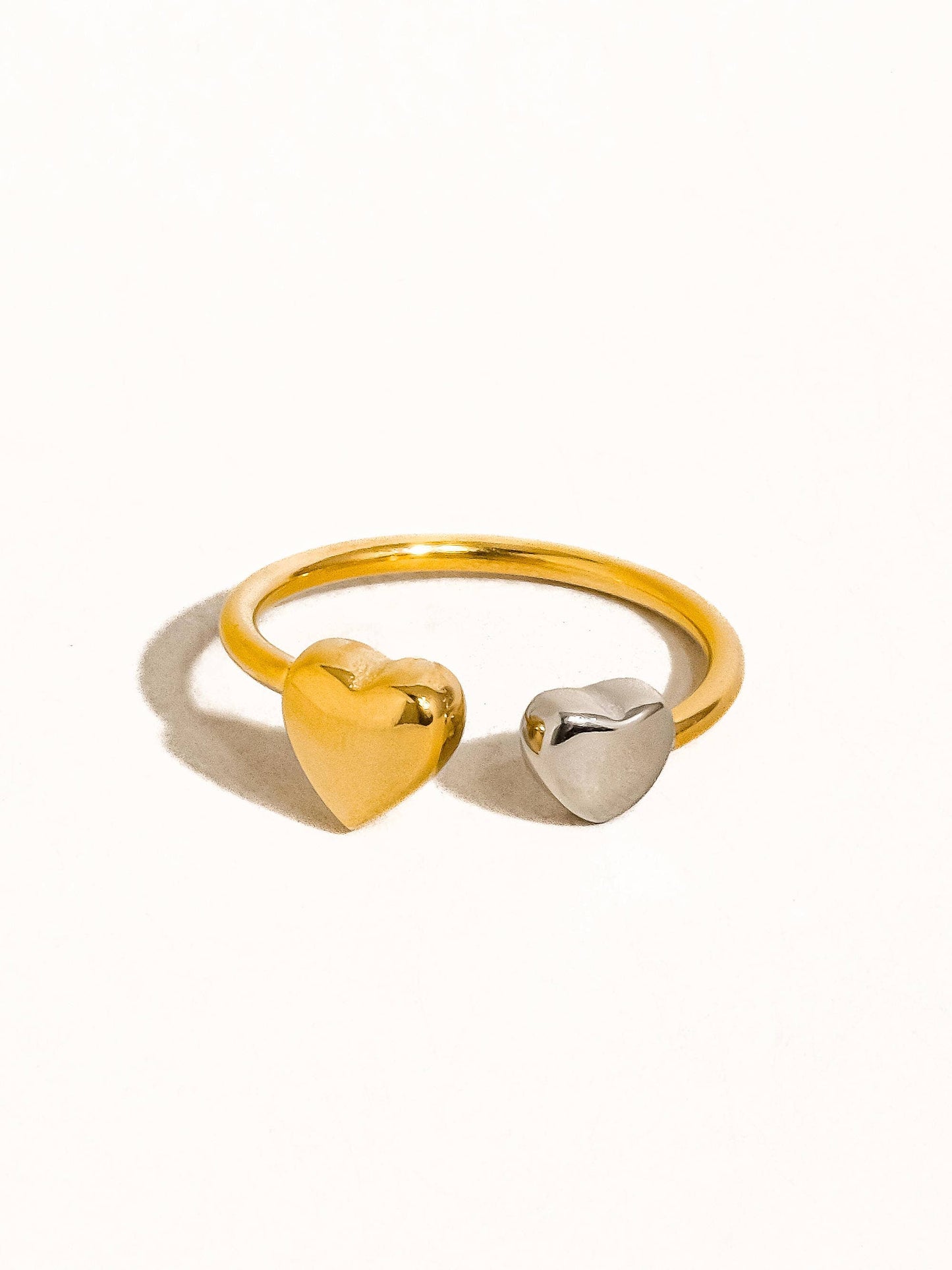 Loanni Two Tone Heart Ring
