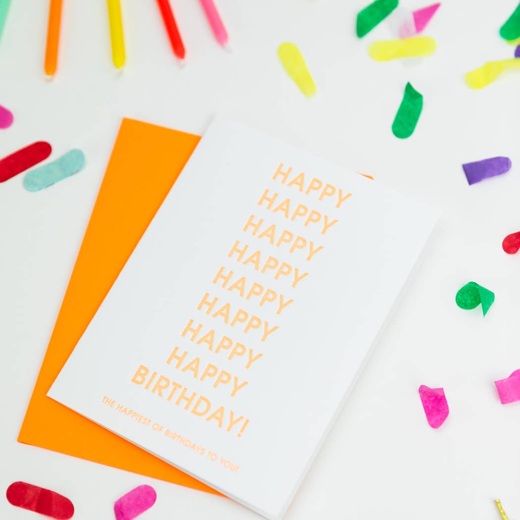 Happiest of Birthdays Letterpress Greeting Card