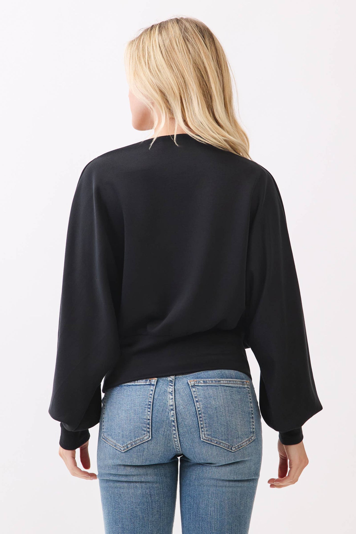 Jersey Boat Neck Long Sleeve Top