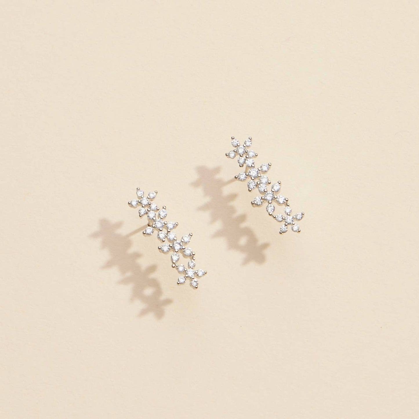 Linked Floral Gold Dip Stud Earrings