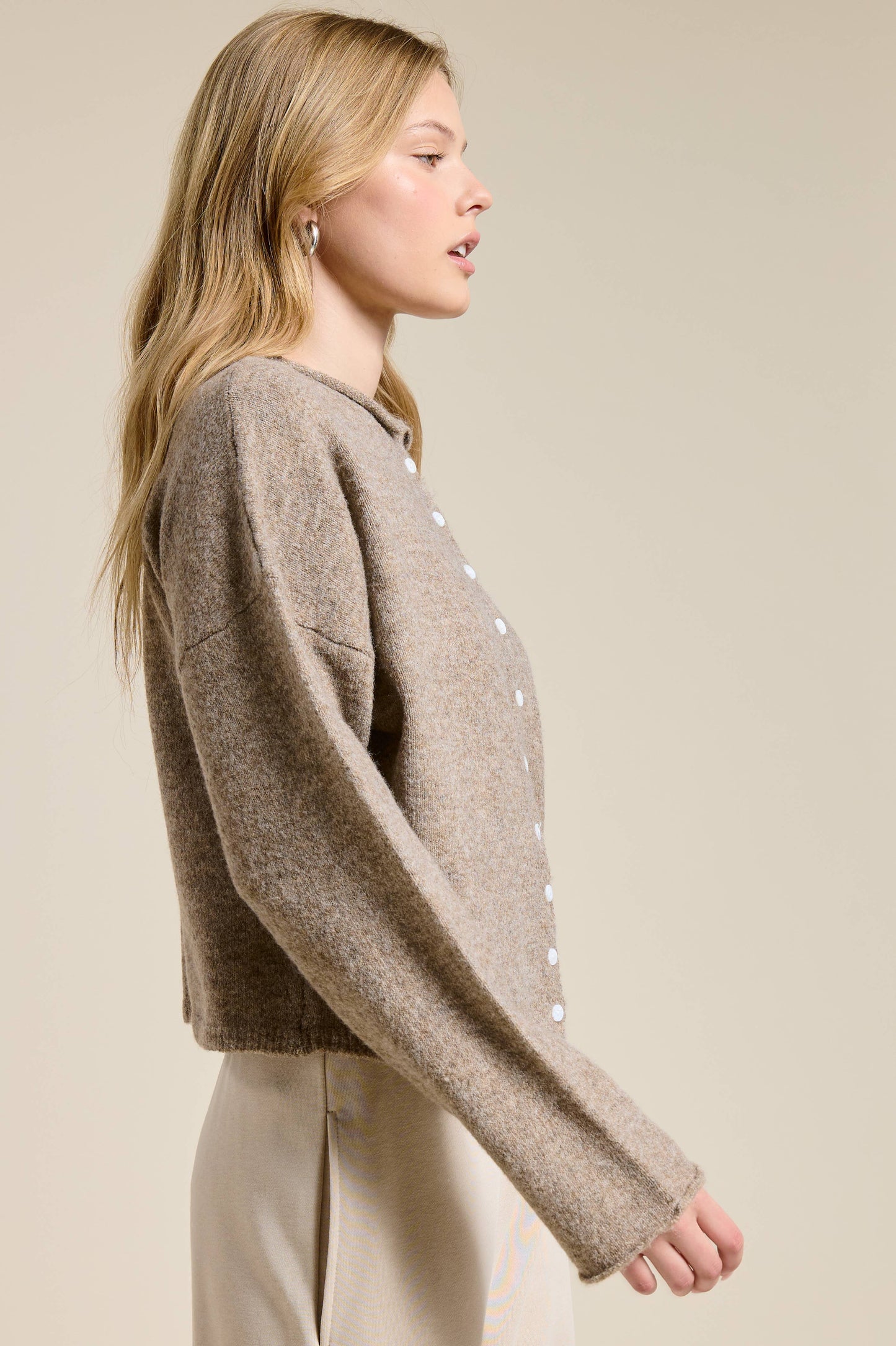 Essential Button Down Cardigan Top