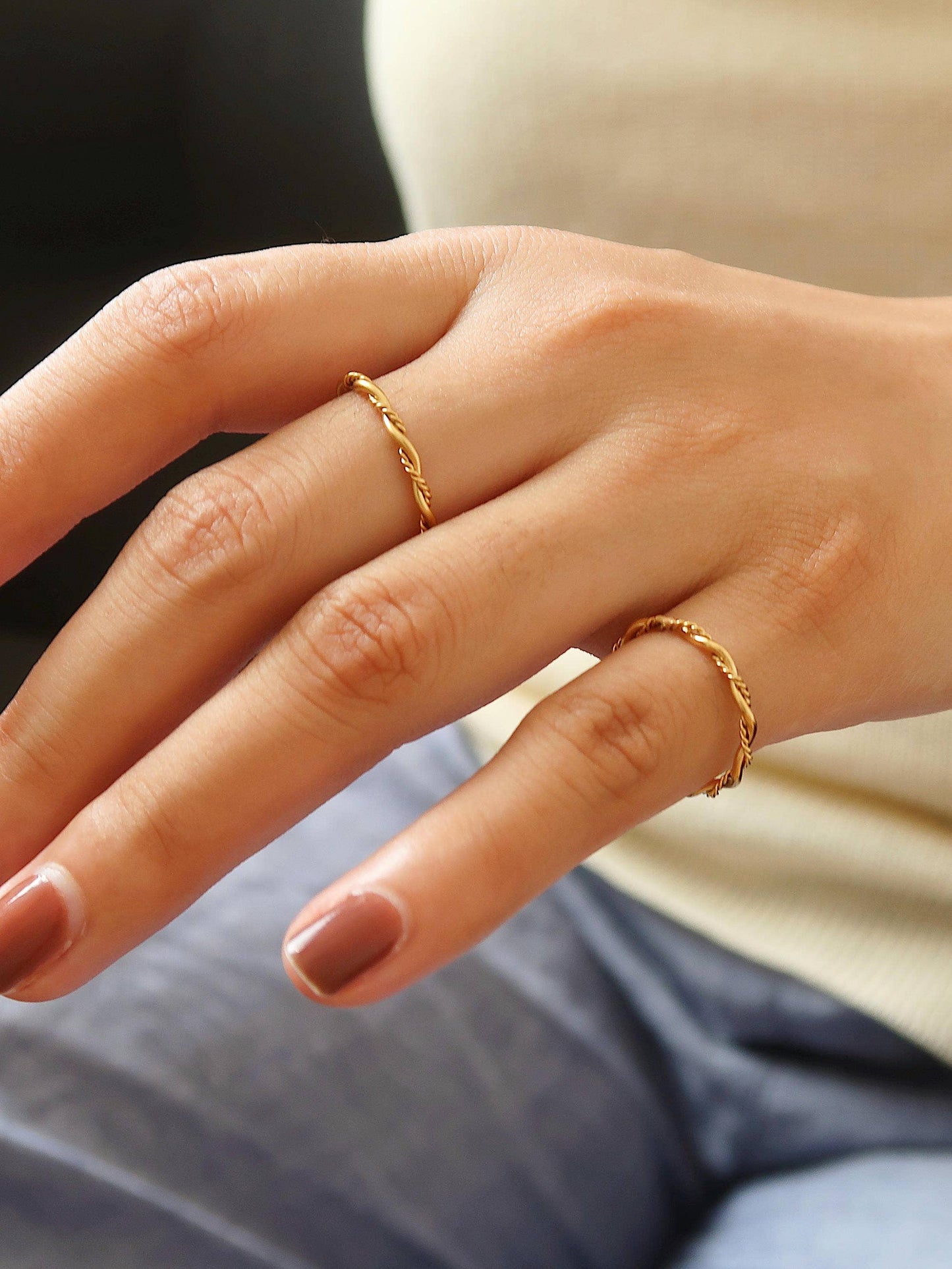 Minimalist Thin Braided Ring