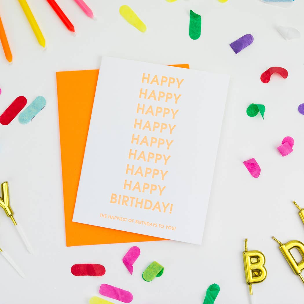Happiest of Birthdays Letterpress Greeting Card
