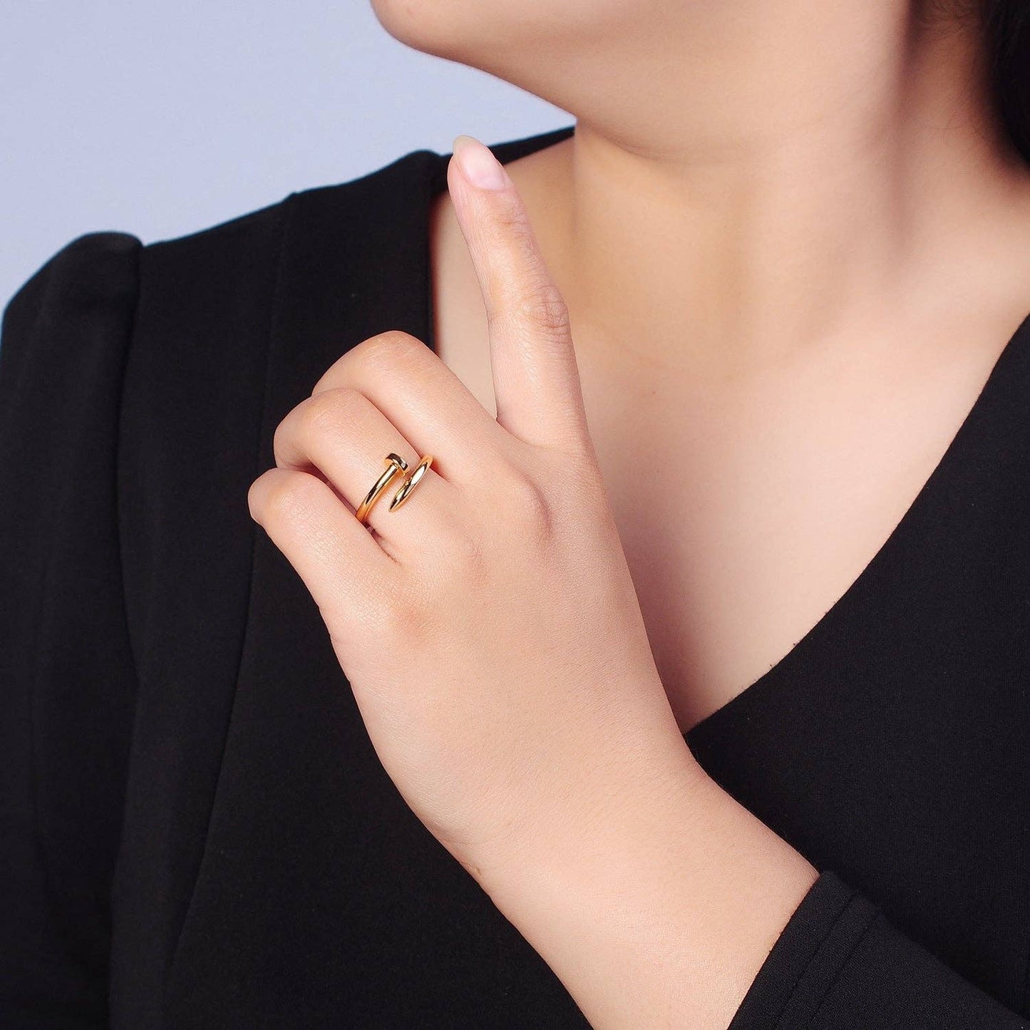 Dainty Nail Ring Minimalist Gold Ring