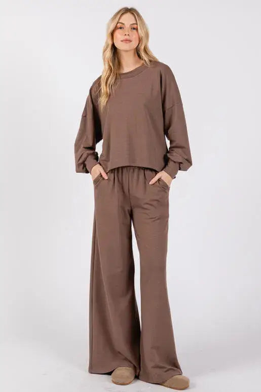 Terry Wide Leg Pants