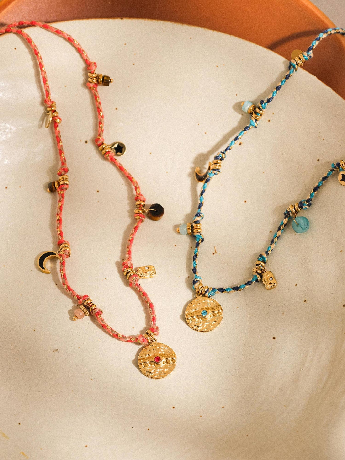 Indina Boho Charm Braided Necklace