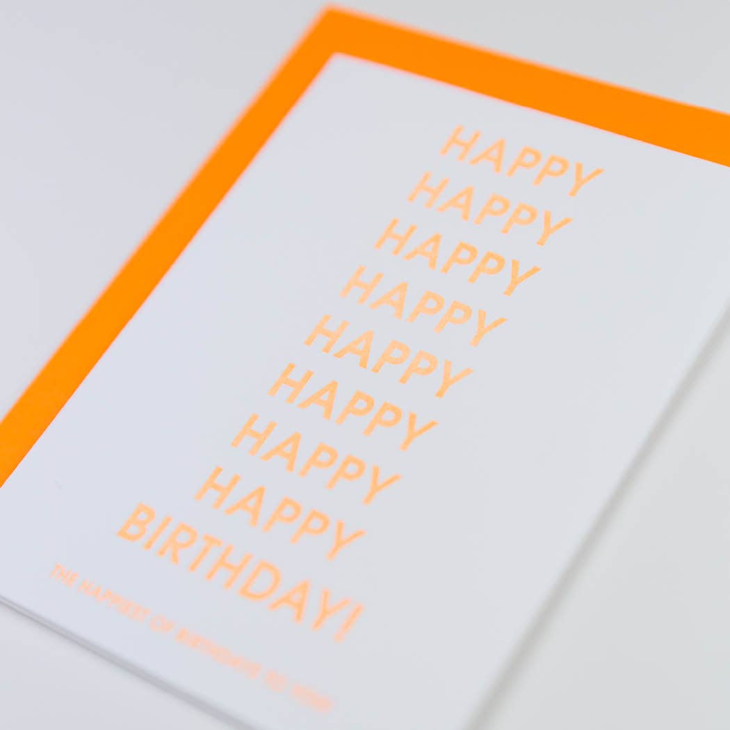 Happiest of Birthdays Letterpress Greeting Card