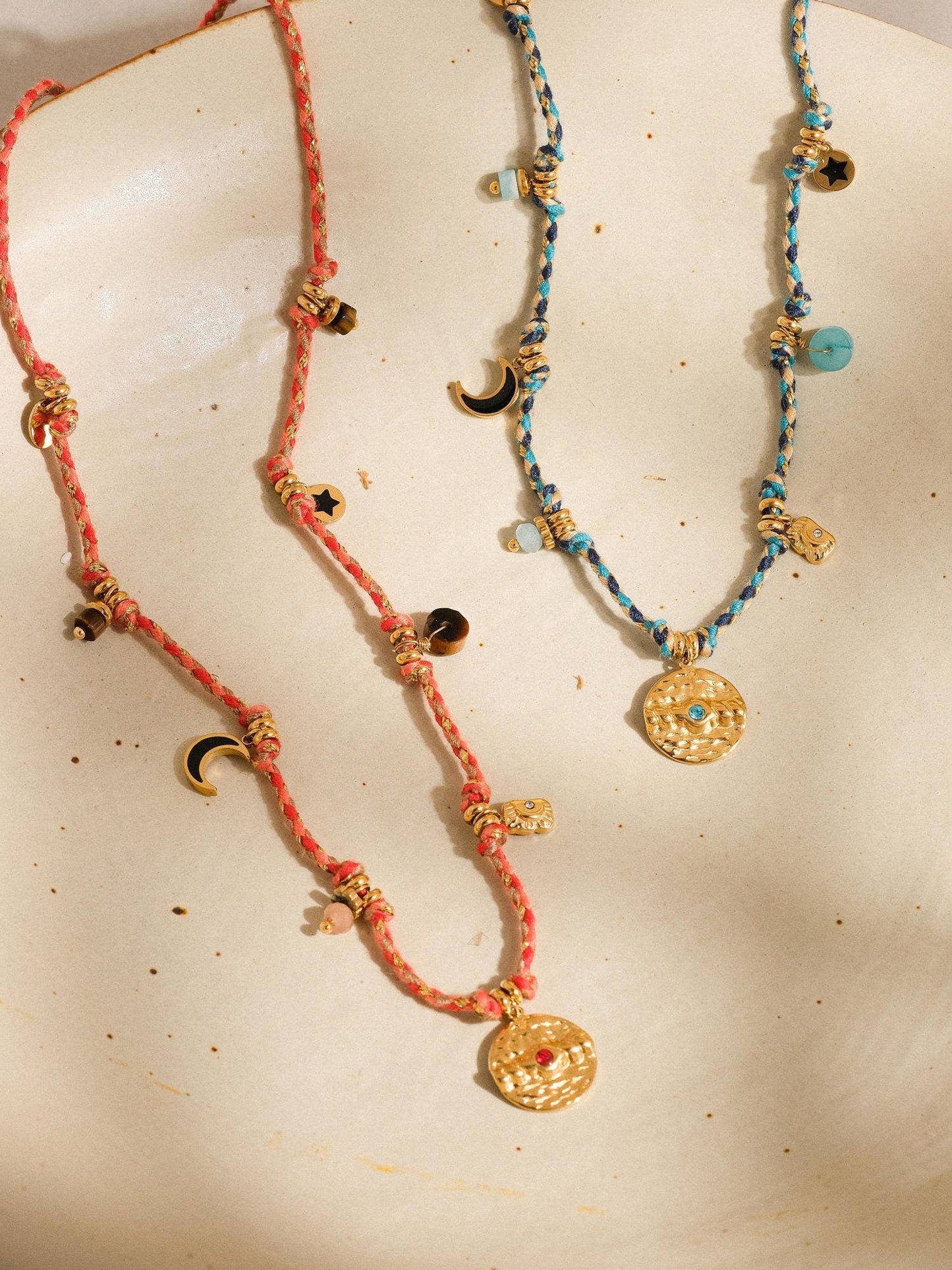 Indina Boho Charm Braided Necklace