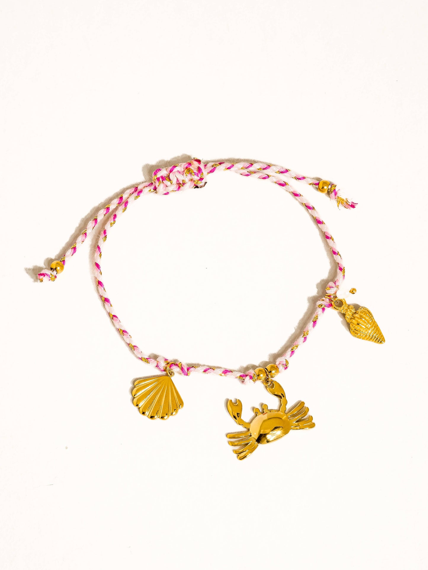 18K Gold Non-Tarnish Summer Rope Charm Bracelet