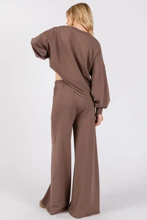 Terry Wide Leg Pants