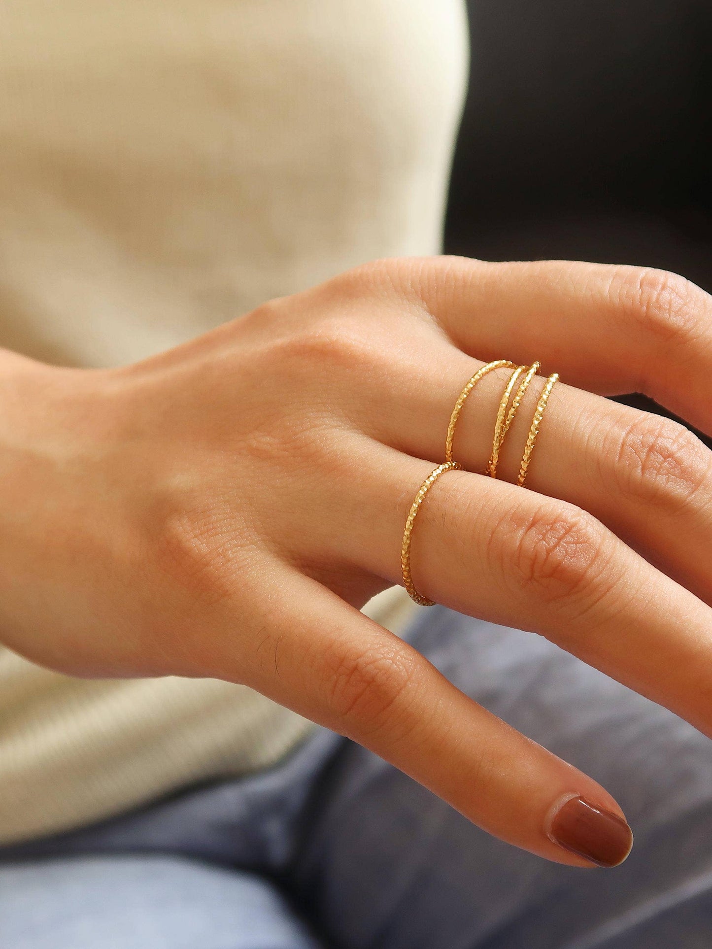 Minimalist Thin Braided Ring