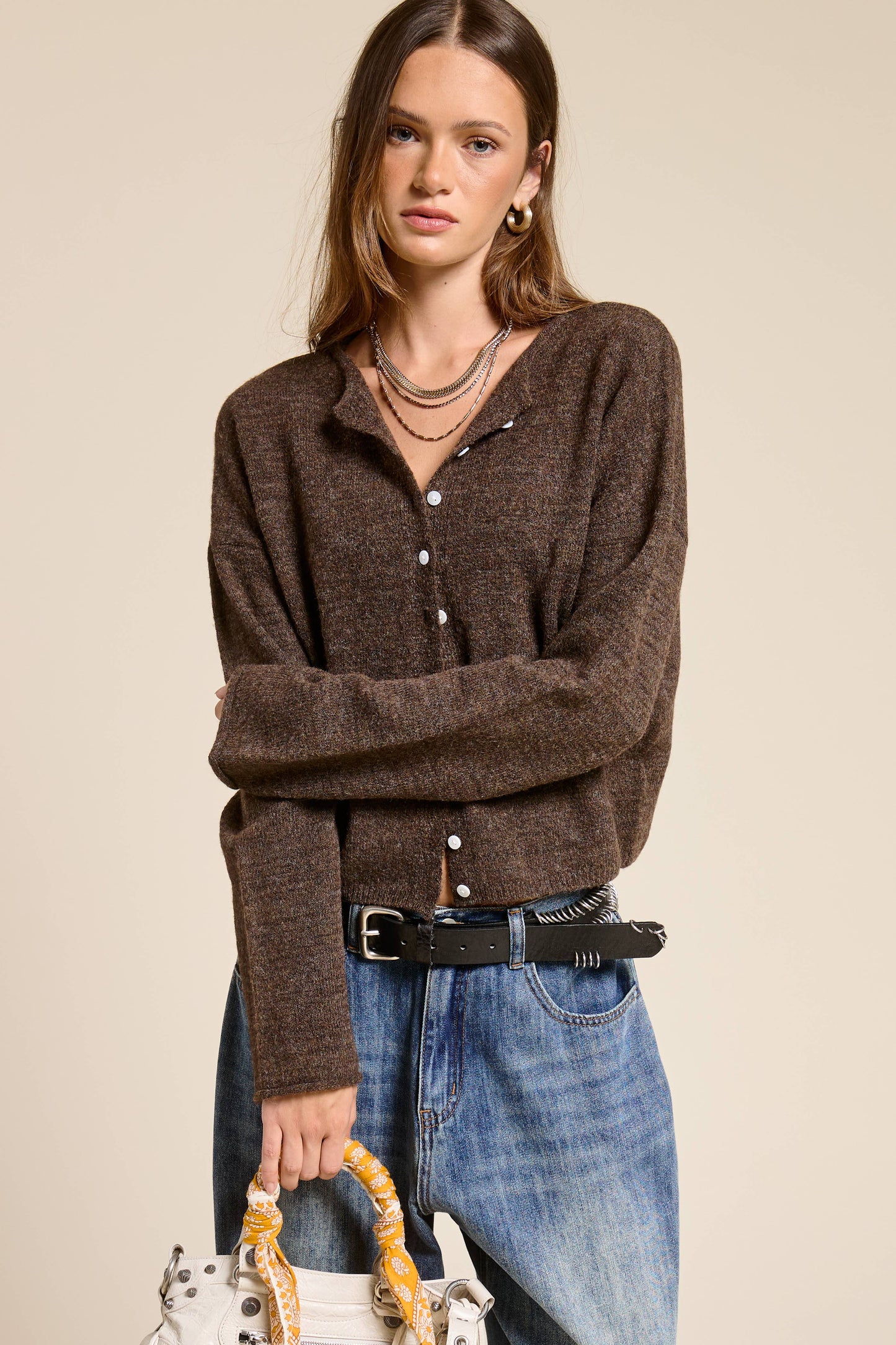 Essential Button Down Cardigan Top