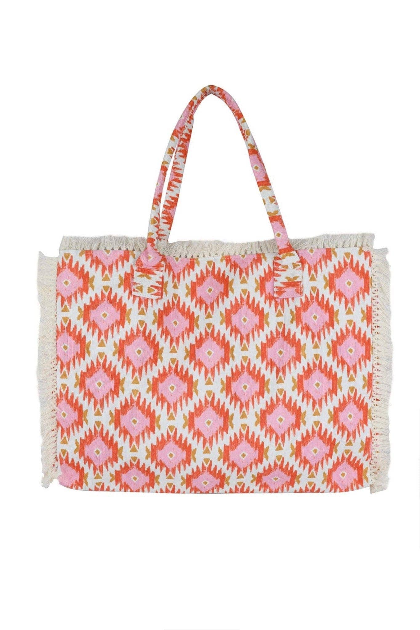 Michelle Boho Pattern Fringe Tote Bag