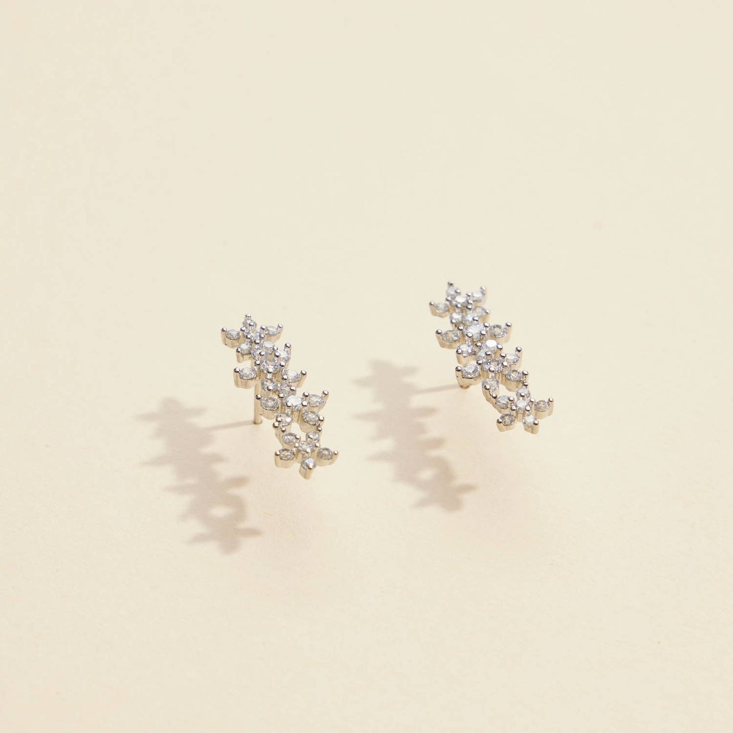 Linked Floral Gold Dip Stud Earrings