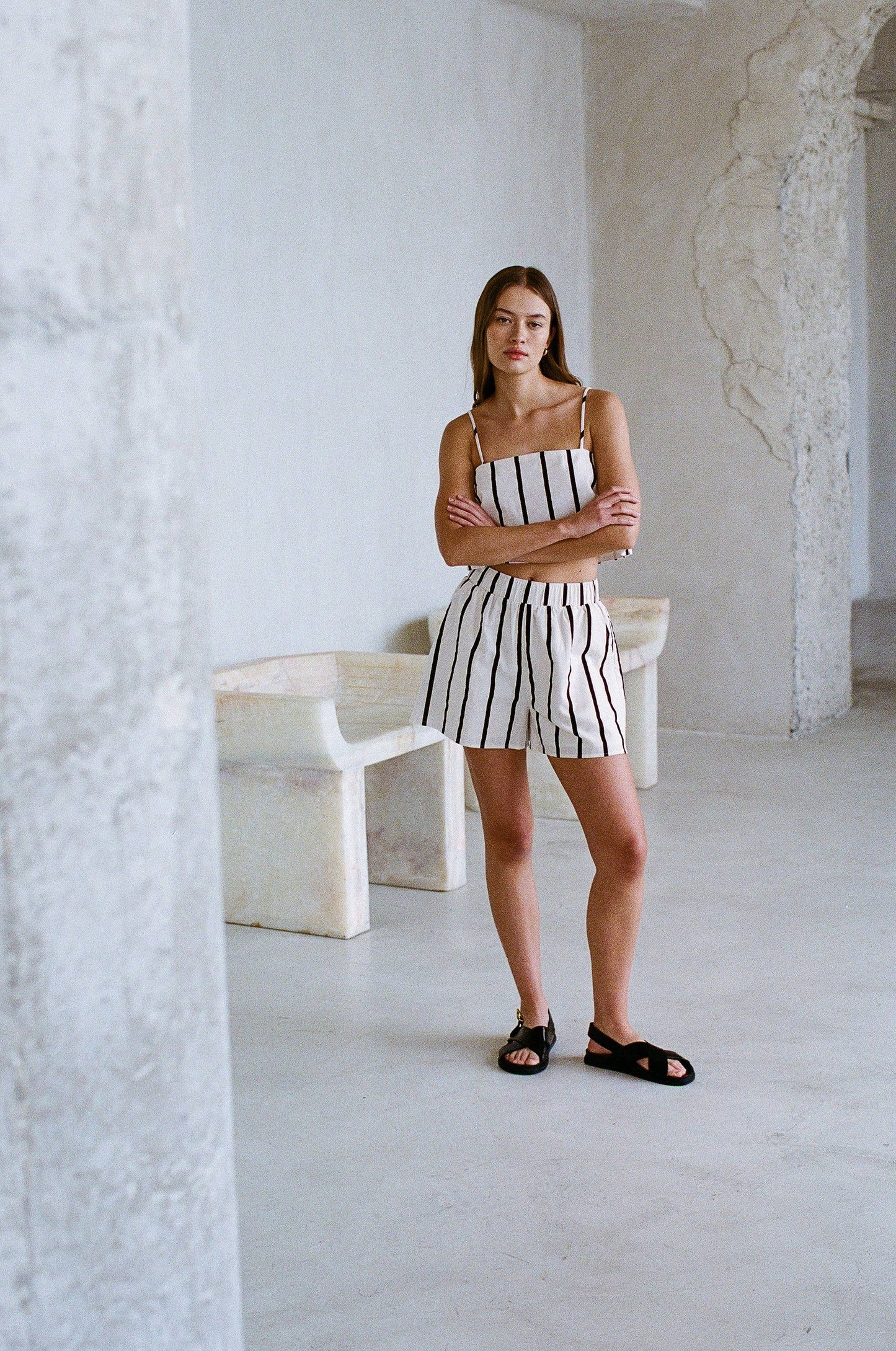 Kelsea Woven Cotton Linen Shorts
