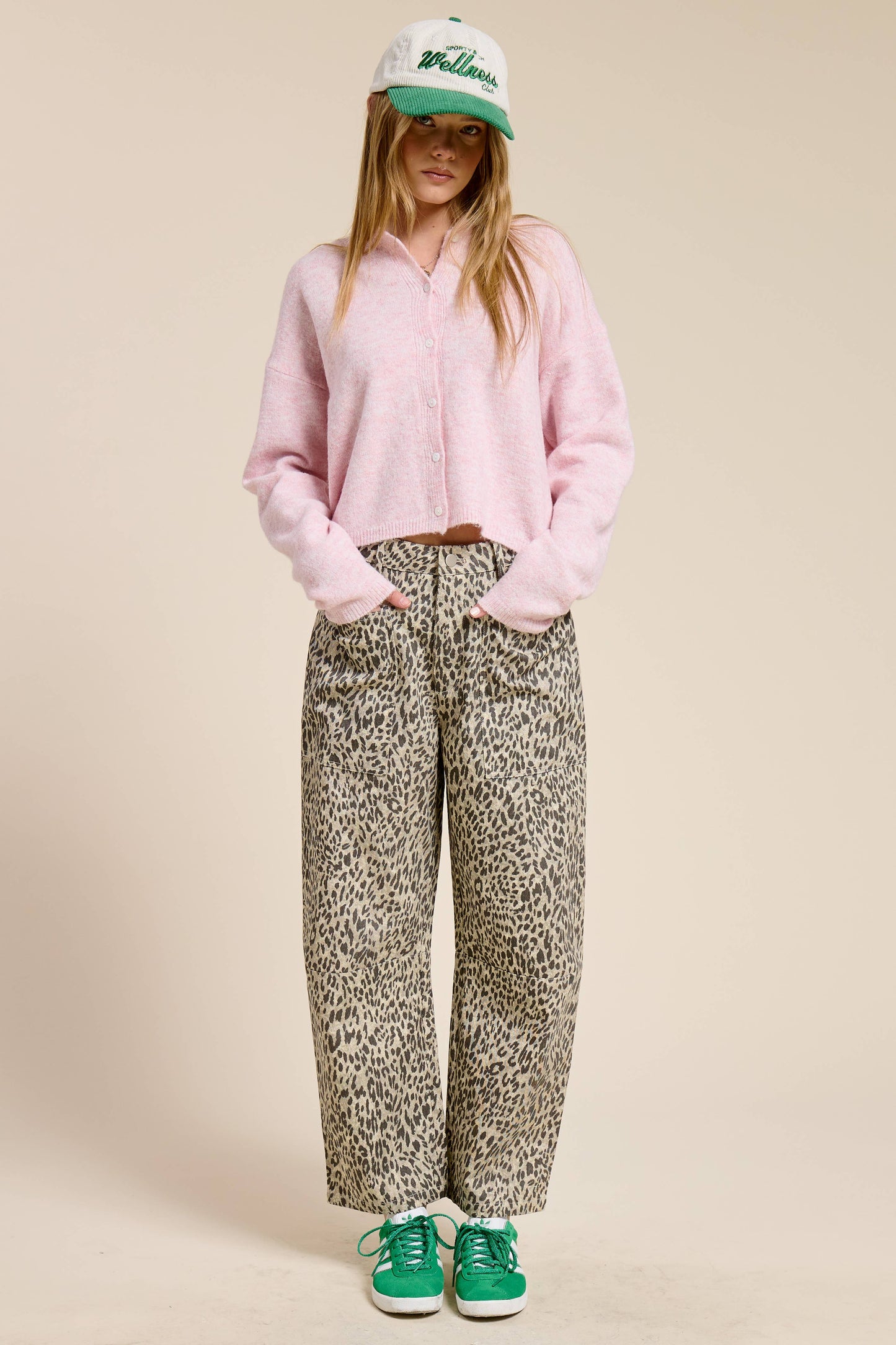 Leopard Print Barrel Leg Denim Jeans