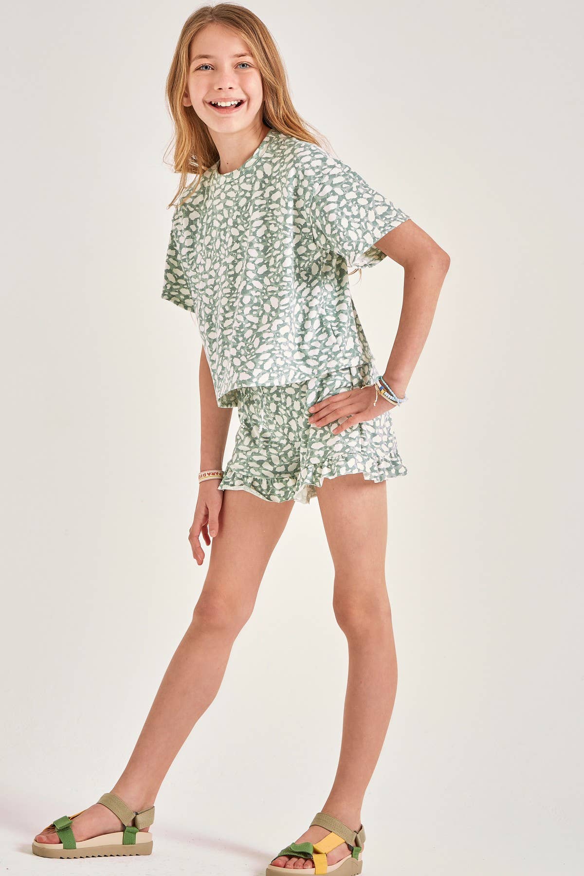Animal Print Top and Shorts Set