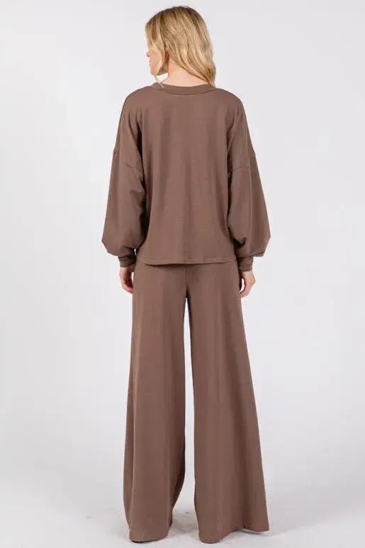 Terry Wide Leg Pants