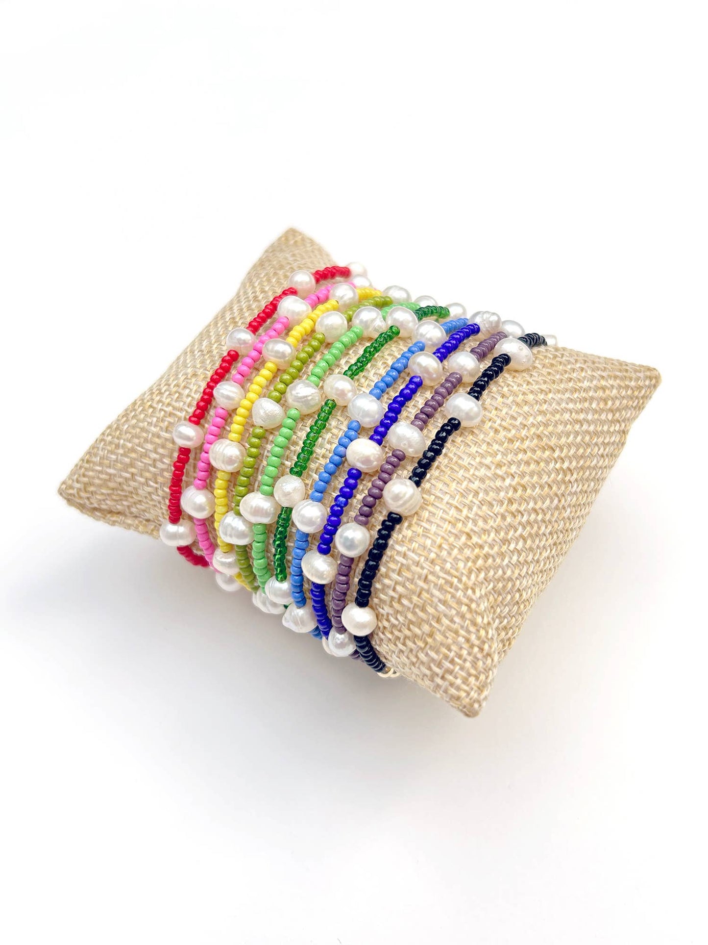 Bailey Handmade Colorful Pearl Seed Bead Bracelets Gold Fill