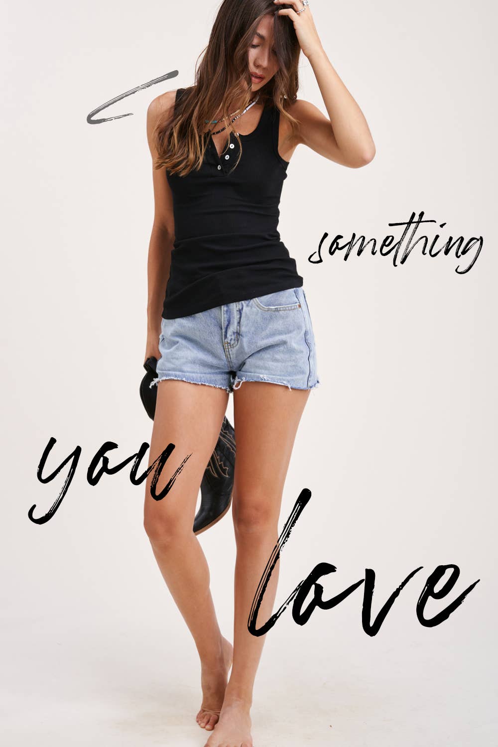 Basic Stretchy Button Tank Top