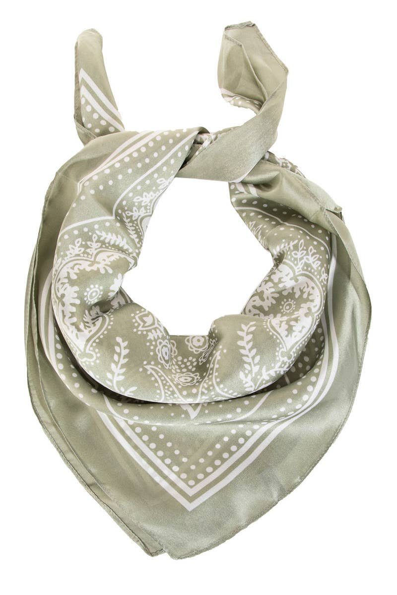 Light Paisley Design Square Scarf