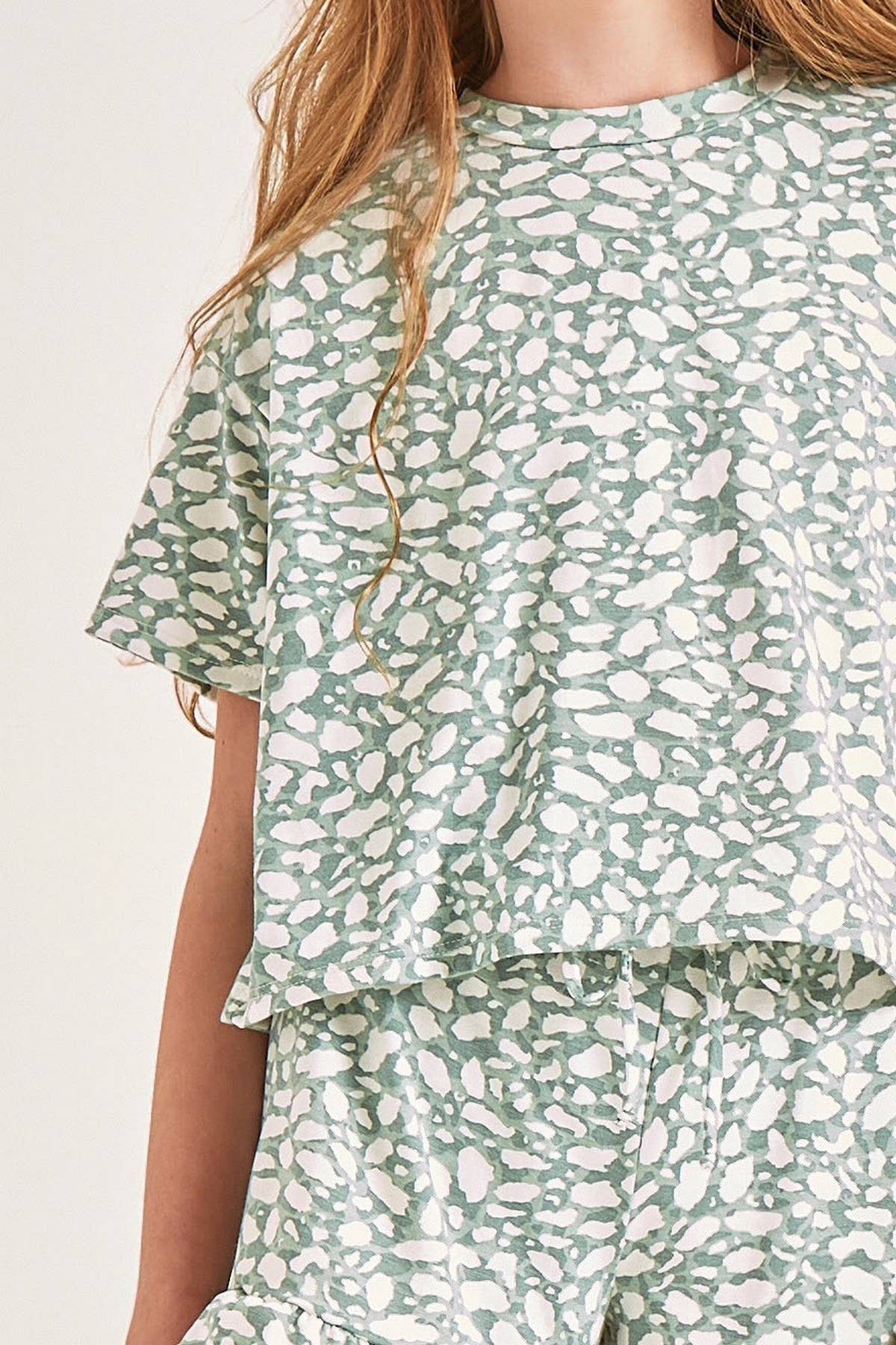 Animal Print Top and Shorts Set