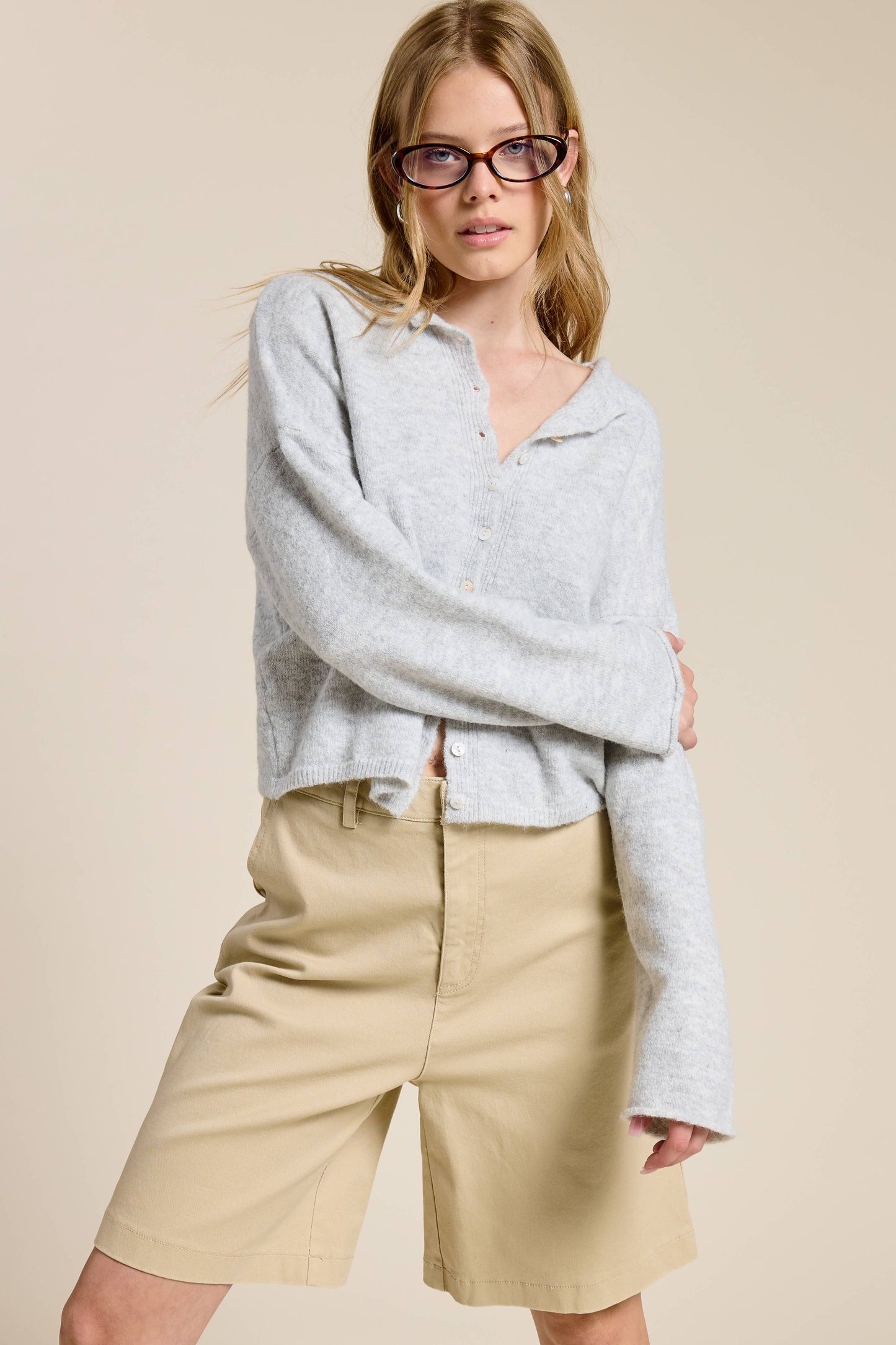 Essential Button Down Cardigan Top