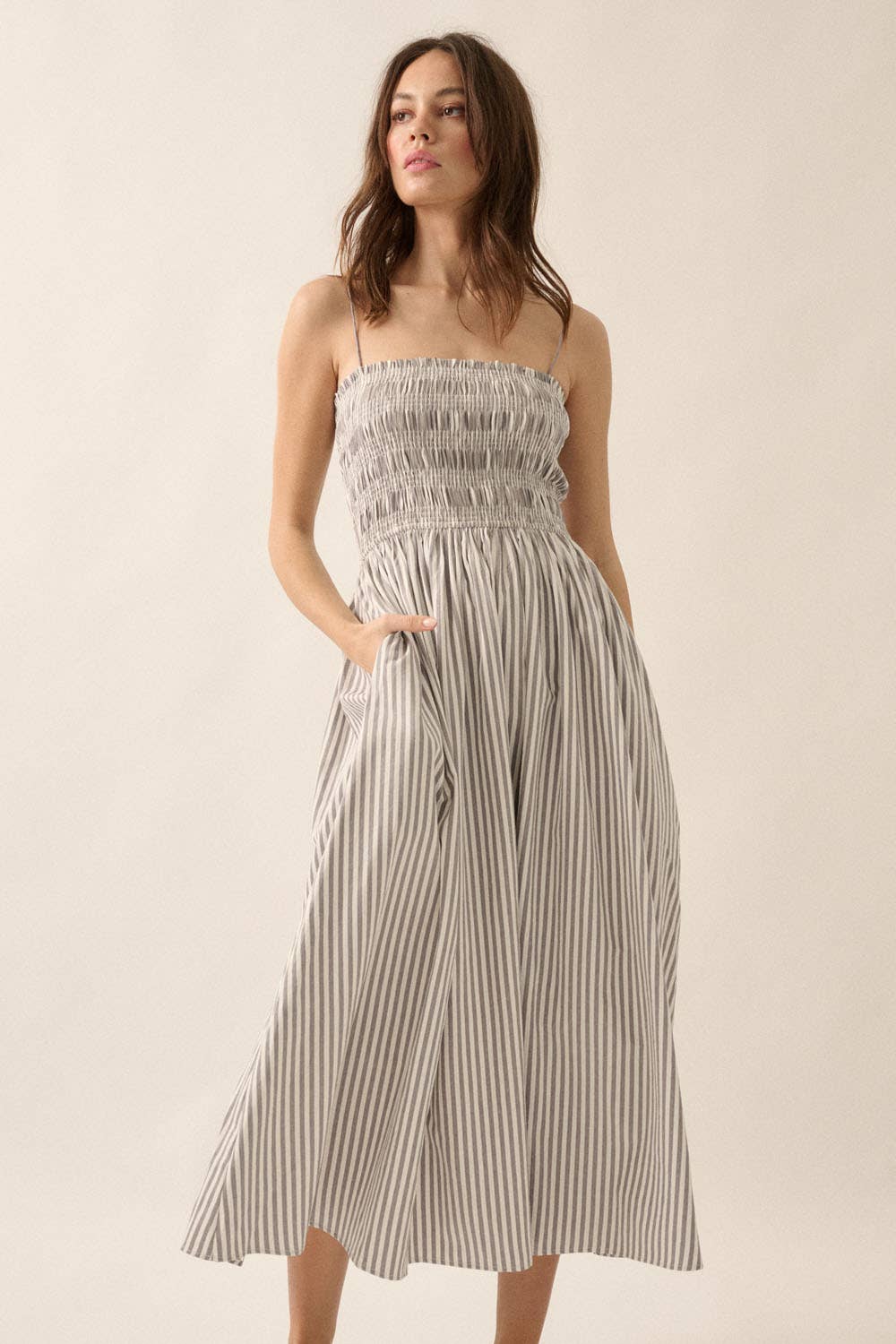 Say my Name Fit-and-Flare Pocket Midi Dress